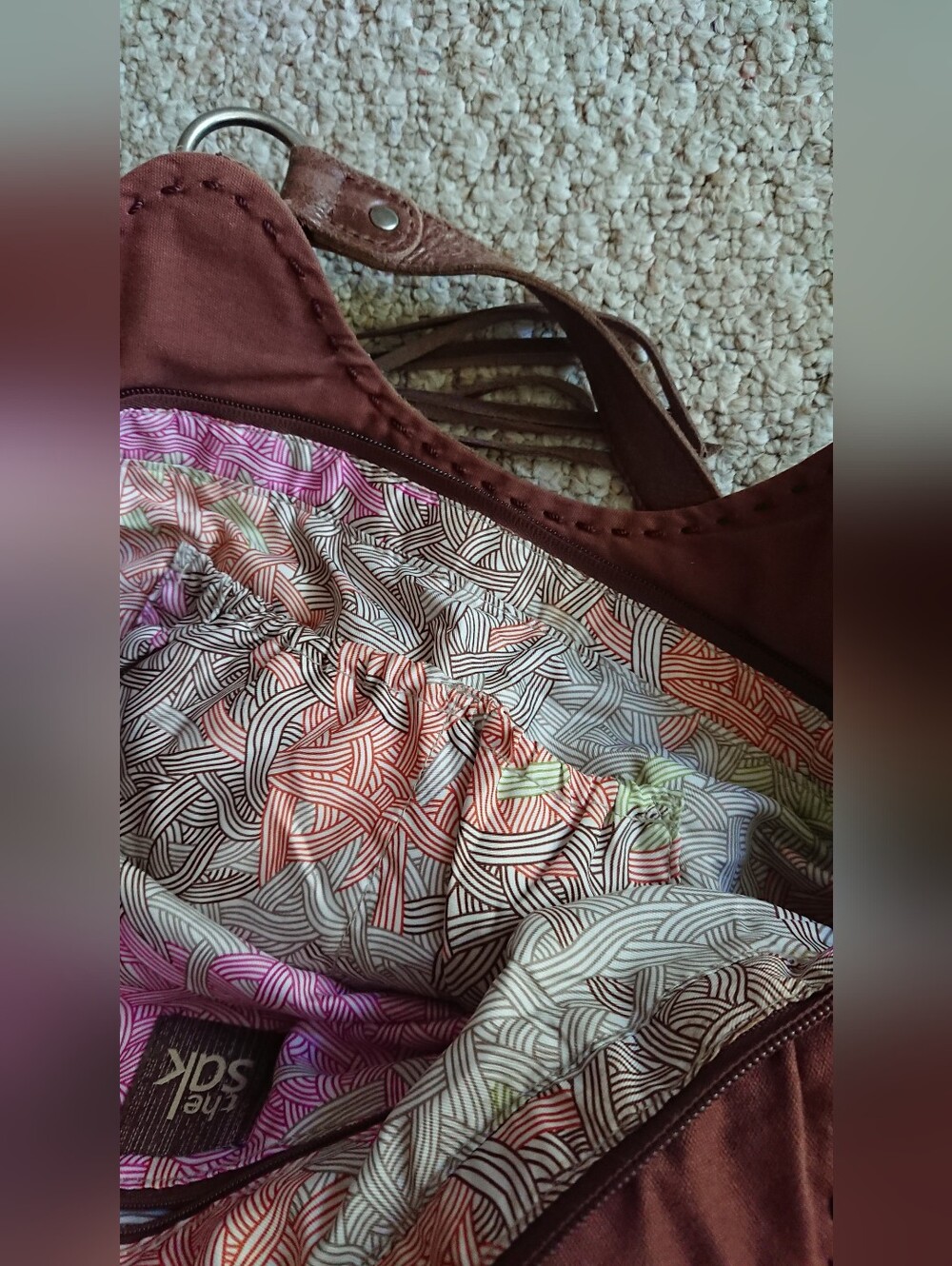 The Sak Indio large brown leather hobo shoulder bag with fringe tassels - Picture 7 of 14